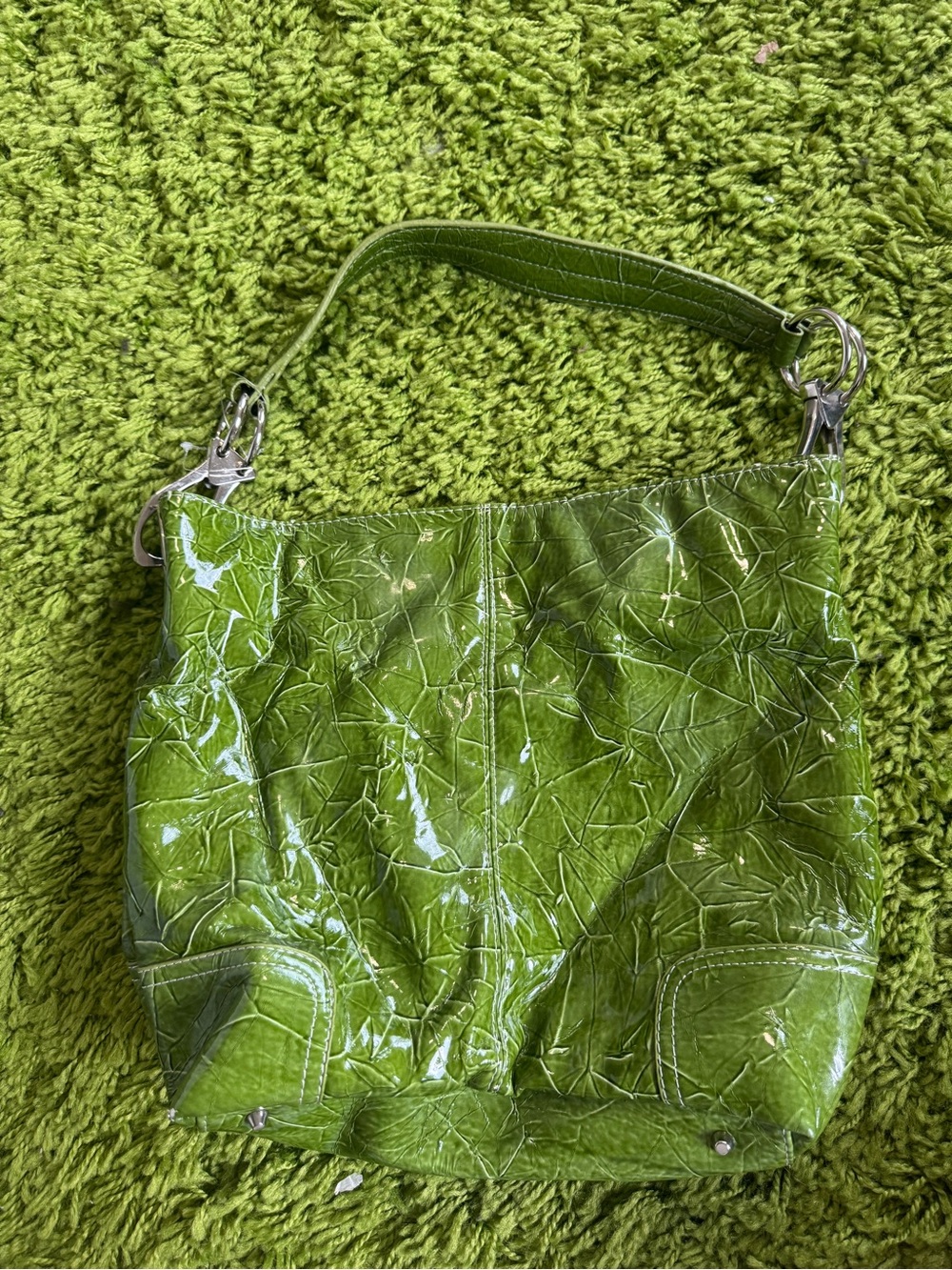 Green Patent Leather Shoulder Bag